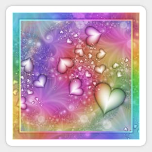 Rainbow Love Fractal Sticker